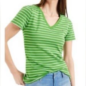 Tommy Hilfiger Green Striped Short Sleeve Tee